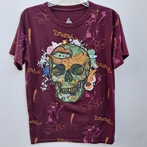 Launder Burgandy Skull Graphic classic t-shirt